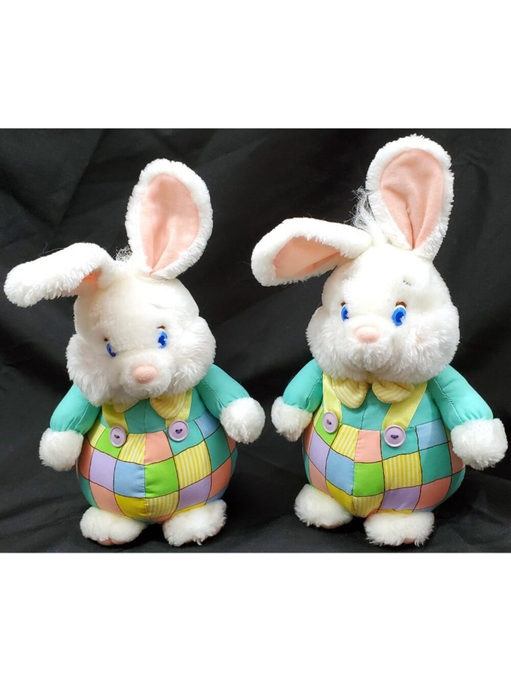 BLOOMER BUNNY 2 stuffed white rabbit spring Easter basket plush AGC Vintage 1994